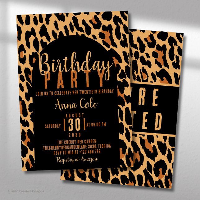 Wild Animal Print Celebration Leopard Birthday Invitation (Creator Uploaded)