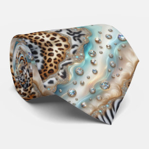 Wild Animal Print Opal Spotted Neck Tie