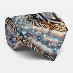 Wild Animal Print Opal Spotted Neck Tie