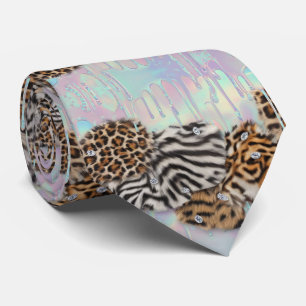 Wild Animal Print Opal Spotted Neck Tie
