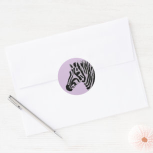 Wild Animal Print Zebra Custom Colour Classic Round Sticker