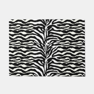Wild Animal Print, Zebra in Black and White Doormat