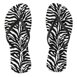 Wild Animal Print, Zebra in Black and White Jandals