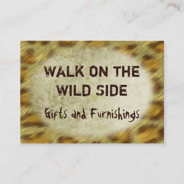 Wild Animal Prints Business Card (Front)