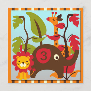 Wild Animal Safari Custom Invitations