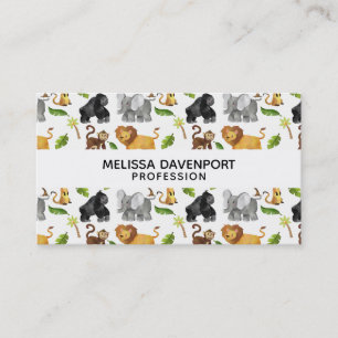 Wild Animal Safari Jungle Pattern Business Card