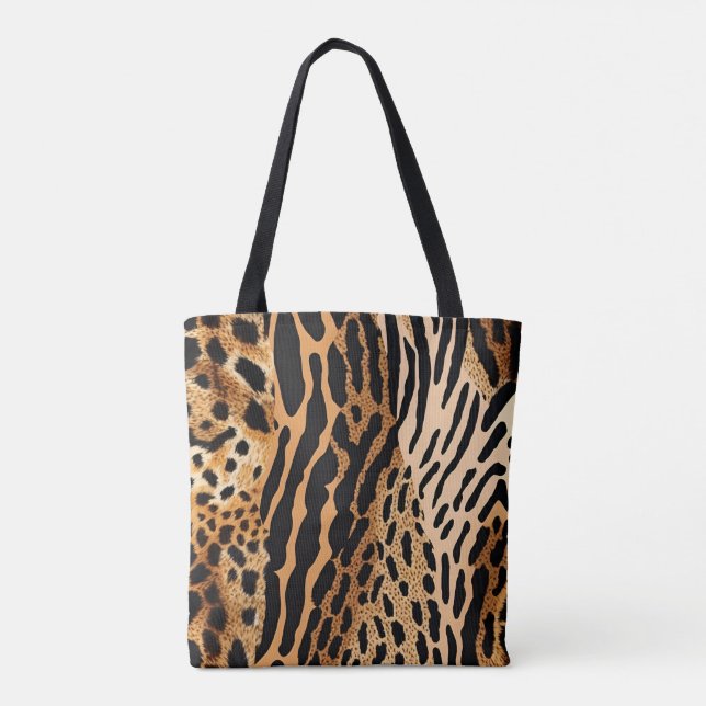 Wild Animal SpotteD Assymetric Pattern Design 1 Tote Bag (Back)