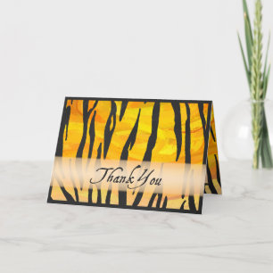 Wild Animal Tiger Stripe Thank You Card