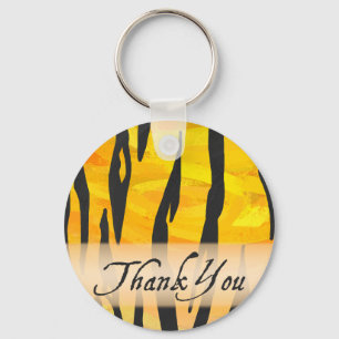 Wild Animal Tiger Stripe Thank You Key Ring
