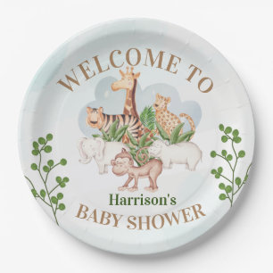 wild Animal With Jungle Tree Paper Plate