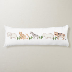 wild Animal With Jungle Tree pattern Body Cushion