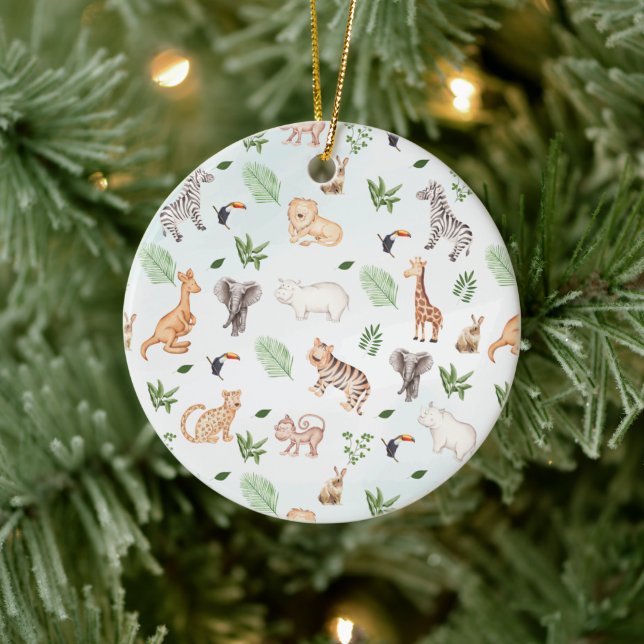 wild Animal With Jungle Tree pattern Ceramic  Ceramic Tree Decoration (Tree)