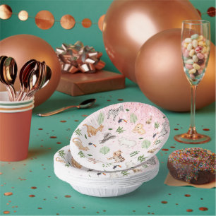 wild Animal With Jungle Tree pattern Paper Plate