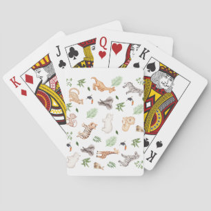 wild Animal With Jungle Tree pattern Playing Cards