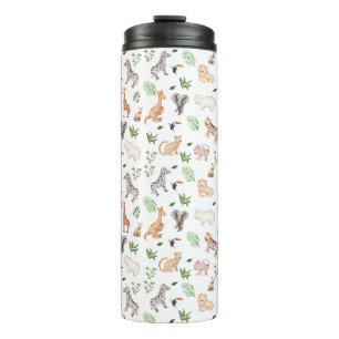 wild Animal With Jungle Tree pattern Thermal Tumbler