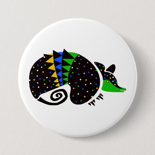 Wild animals - ARMADILLO - Endangered animal  7.5 Cm Round Badge (Front)