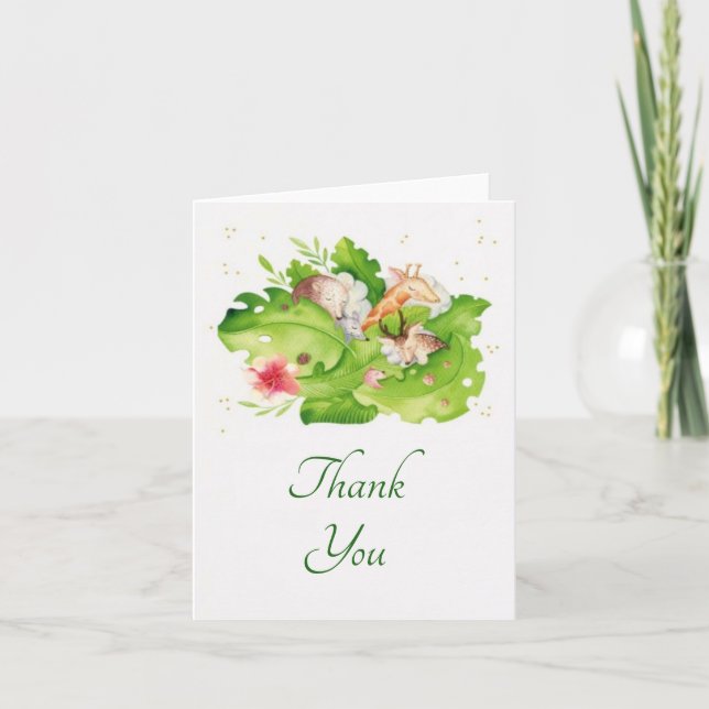 Wild animals baby thank you card (Front)