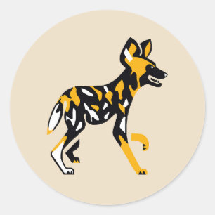 Wild animals - Cape hunting dog -Painted dog - Classic Round Sticker