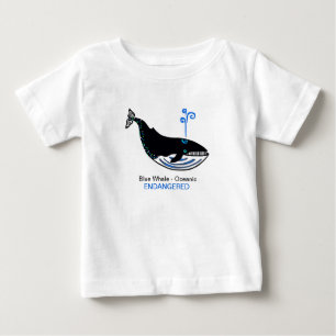 Wild animals - Cute Blue WHALE -Oceans - Wildlife Baby T-Shirt