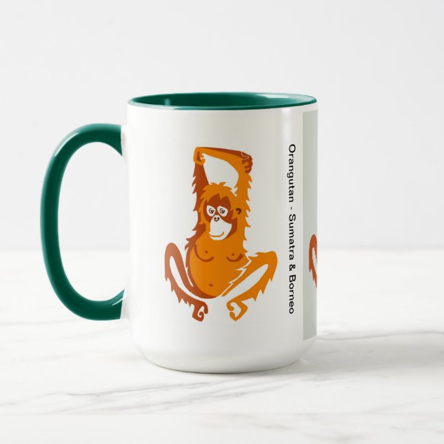 Wild animals - Cute  ORANGUTAN - Nature - Mug (Left)