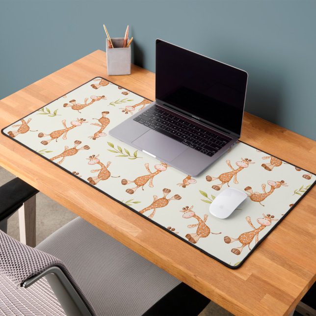 Wild Animals Giraffe Kids Desk Mat (cute desk mat for kids with giraffe pattern.)