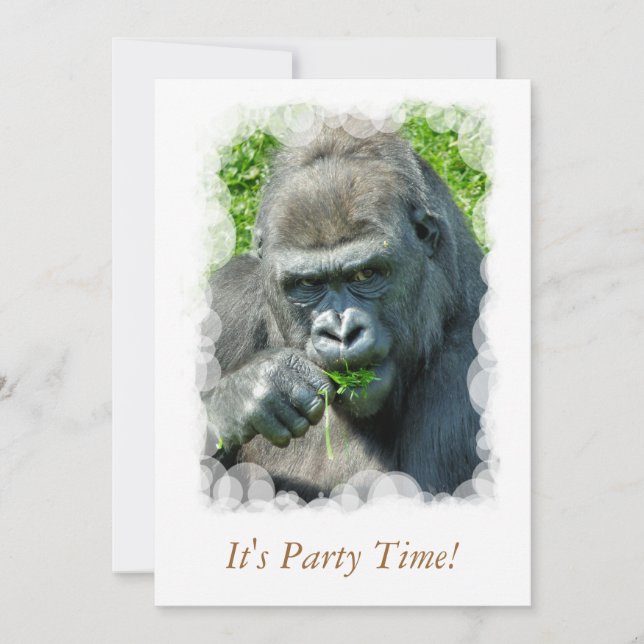 WILD ANIMALS - GORILLAS INVITATION (Front)