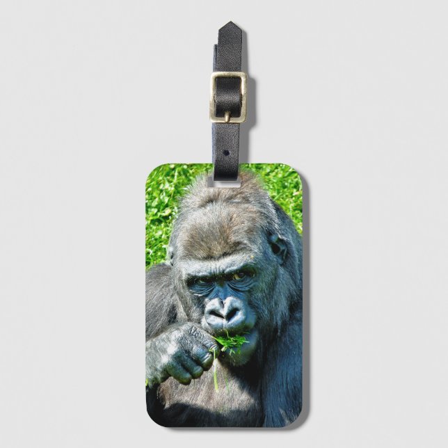 WILD ANIMALS - GORILLAS LUGGAGE TAG (Front Vertical)
