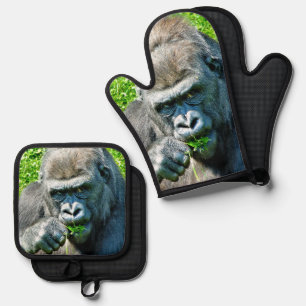 WILD ANIMALS - GORILLAS OVEN MITT & POT HOLDER SET