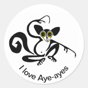 Wild animals - I love AYE-AYES - Nature - Wildlife Classic Round Sticker