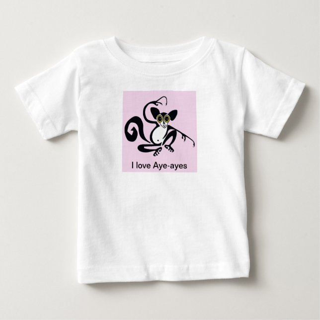 Wild animals - I love Aye-ayes -Wildlife- Pink Baby T-Shirt (Front)