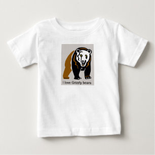 Wild animals - I love GRIZZLY BEARS - Wildlife Baby T-Shirt