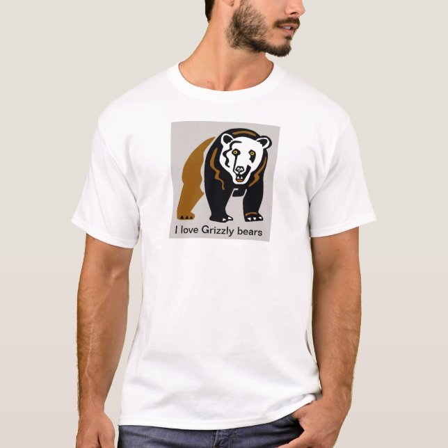 Wild animals - I love GRIZZLY BEARS - Wildlife T-Shirt (Front)