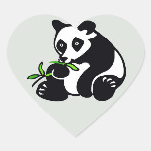 Wild animals I love Panda BEARS - Wildlife -China- Heart Sticker