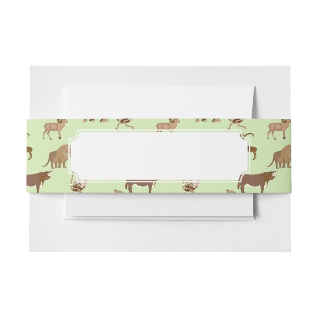 Wild animals invitation belly band (Front Example)