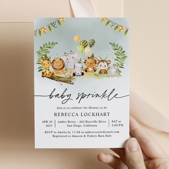 Wild Animals Jungle Safari Boy Baby Sprinkle Invitation (Creator Uploaded)