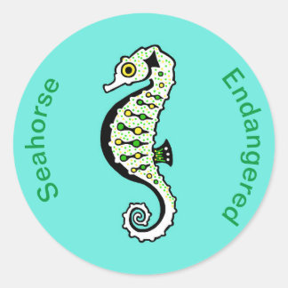 Wild animals - Knysna SEAHORSE - Nature - Aqua Classic Round Sticker