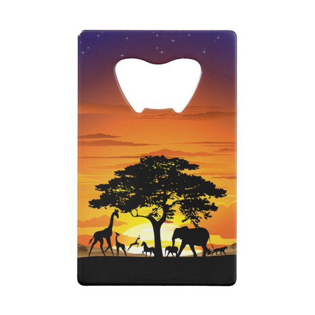 Wild Animals on African Savanna Sunset (Front)