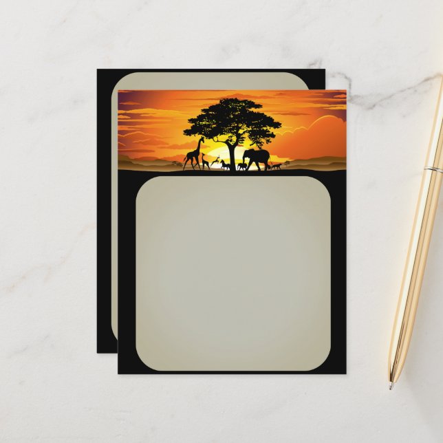 Wild Animals on African Savanna Sunset (Front/Back In Situ)