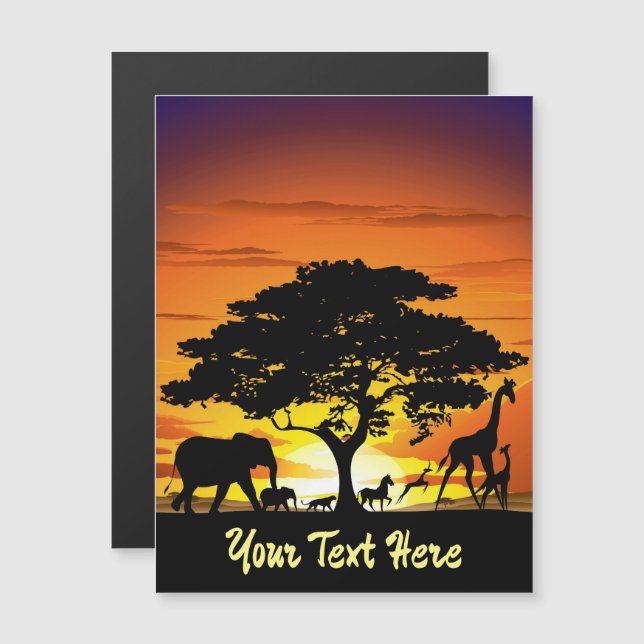 Wild Animals on African Savanna Sunset (Front/Back)