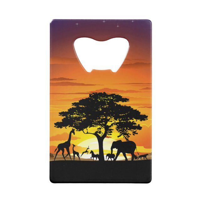 Wild Animals on African Savanna Sunset (Front)