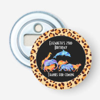 Wild Animals on an Exotic Leopard Print Pattern