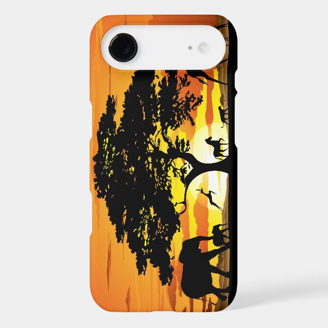 Wild Animals on Savannah Sunset iPhone 4 Case (Back)