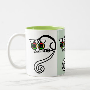 Wild animals -POSSUM- Conservation- Nature  Green Two-Tone Coffee Mug