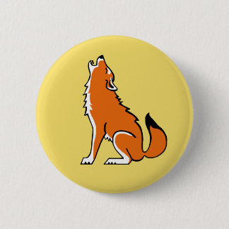 Wild animals -  Red WOLF- Nature- yellow 6 Cm Round Badge