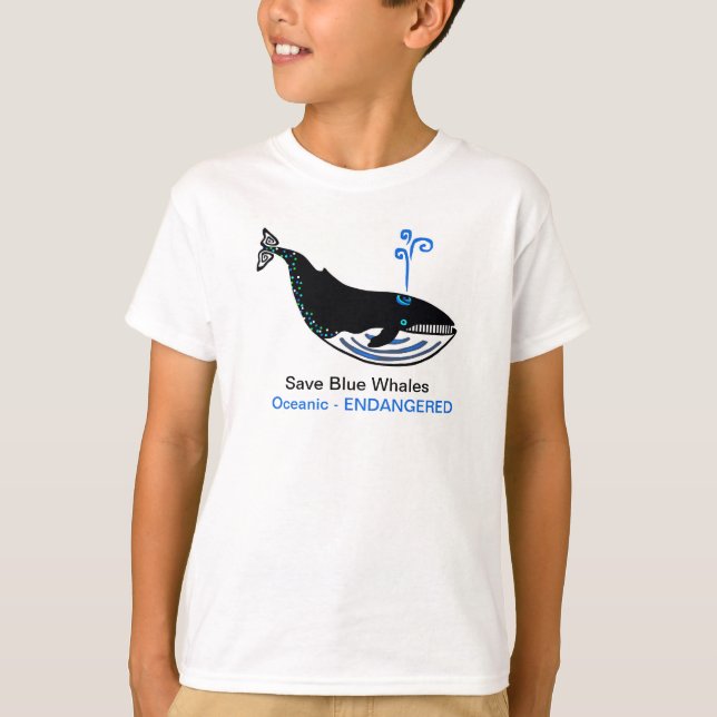 Wild animals - Save Blue WHALES  - Marine- T-Shirt (Front)