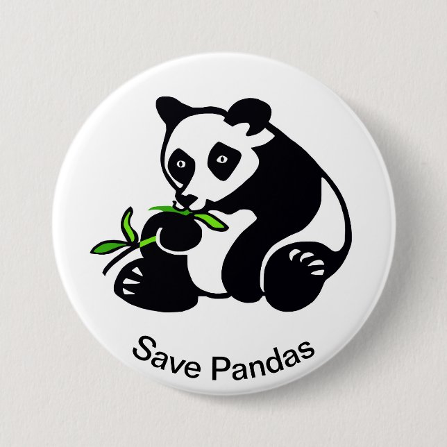 Wild animals -Save PANDAS - wildlife 7.5 Cm Round Badge (Front)