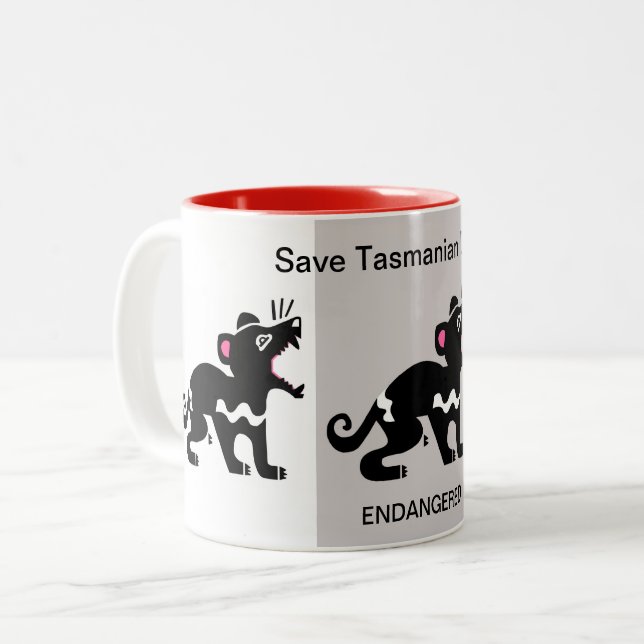 Wild animals - Save TASMANIAN DEVILS - Australia - Two-Tone Coffee Mug (Front Left)