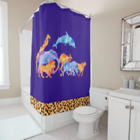 Wild Animals with a Leopard Print Border