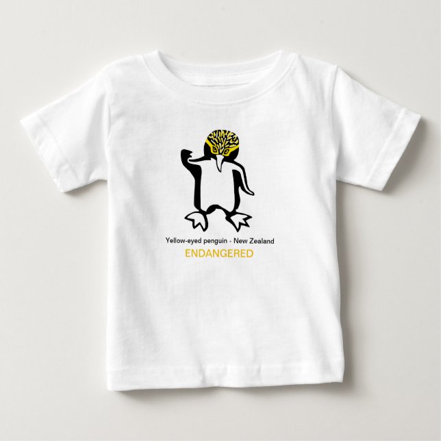 Wild animals - Yellow-eyed PENGUIN -Wildlife Baby T-Shirt (Front)