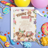 Wild Animals Young Wild Three Girl's 3rd Birthday